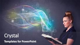  Presentation with diwali sweets recipe book - Beautiful PPT theme featuring holding book with rainbow wave backdrop and a  colored foreground