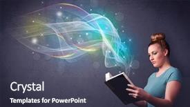  Presentation with book of joshua - PPT theme with holding book with rainbow wave background and a  colored foreground