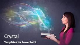  Presentation with book curved into heart - Slide set with holding book with rainbow wave background and a  colored foreground