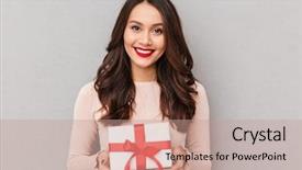  Presentation with lips - Audience pleasing slide set consisting of holding box gift-wrapped being backdrop and a coral colored foreground