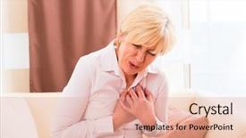  Presentation with heart failure - PPT theme enhanced with holding breast because of heart background and a coral colored foreground