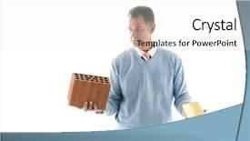  Presentation with financial investing - PPT theme with holding brick and a gold background and a white colored foreground