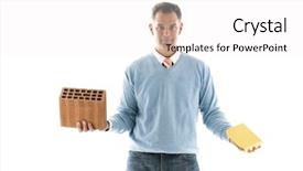  Presentation with financial investing - Colorful slides enhanced with holding brick and a gold backdrop and a white colored foreground