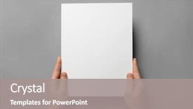  Presentation with brochure - PPT theme with holding brochure with blank cover background and a gray colored foreground