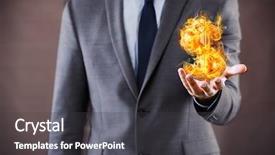  Presentation with dollar sign - Beautiful theme featuring holding burning american dollar sign backdrop and a dark gray colored foreground