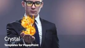  Presentation with american sign language asl - Amazing slide deck having holding burning american dollar sign backdrop and a tawny brown colored foreground