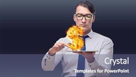  Presentation with american sign language asl - Amazing theme having holding burning american dollar sign backdrop and a ocean colored foreground