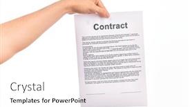  Presentation with contract - PPT theme with holding-business-contract-paper-over background and a white colored foreground