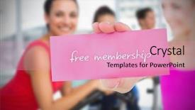  Presentation with membership - Colorful presentation design enhanced with blonde holding card saying free backdrop and a lemonade colored foreground