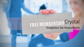  Presentation with membership - Slides having blonde holding card saying free background and a light gray colored foreground