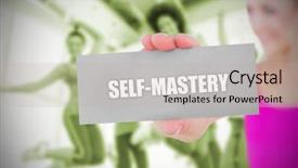  Presentation with saying - Amazing slide set having holding card saying self mastery backdrop and a mint green colored foreground