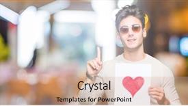  Presentation with car body repairer holding - Audience pleasing presentation theme consisting of holding card with red heart backdrop and a  colored foreground