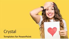  Presentation with car body repairer holding - Slide set featuring holding card with red heart background and a yellow colored foreground