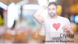  Presentation with car body repairer holding - Slides featuring holding card with red heart background and a coral colored foreground