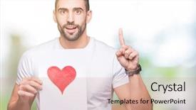  Presentation with car body repairer holding - Slide set consisting of holding card with red heart background and a coral colored foreground