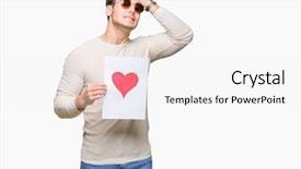  Presentation with car body repairer holding - Presentation design with holding card with red heart background and a white colored foreground