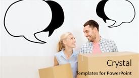  Presentation with real estate - PPT theme enhanced with holding cardboard boxes and moving background and a lemonade colored foreground