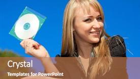  Presentation with green - Presentation enhanced with holding cd in green cover background and a coral colored foreground