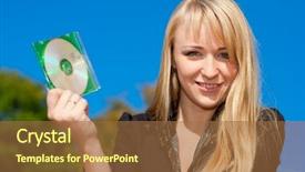  Presentation with green - Theme consisting of holding cd in green cover background and a tawny brown colored foreground