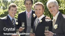  Presentation with flutes - Presentation design featuring holding champagne flutes at wedding background and a dark gray colored foreground