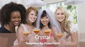  Presentation with bachelorette - Presentation enhanced with holding cocktail glasses at party background and a coral colored foreground