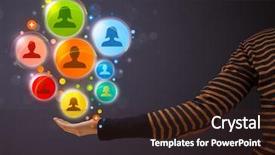  Presentation with network social media sns internet - Amazing presentation theme having holding colorful social network icon backdrop and a  colored foreground