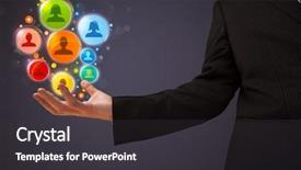  Presentation with network social media sns internet - Slides enhanced with holding colorful social network icon background and a dark gray colored foreground