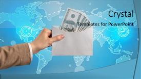  Presentation with white coloured lines - Theme having holding coloured and white envelope background and a light blue colored foreground