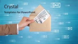  Presentation with white coloured lines - Slides having holding coloured and white envelope background and a light blue colored foreground