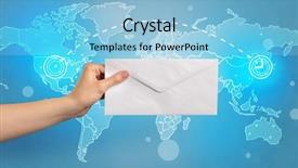  Presentation with white coloured lines - Theme enhanced with holding coloured and white envelope background and a light blue colored foreground