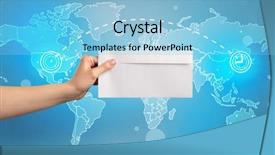  Presentation with white coloured lines - Cool new presentation theme with holding coloured and white envelope backdrop and a light blue colored foreground