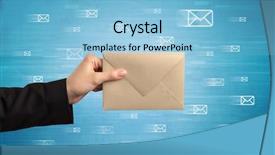  Presentation with white coloured lines - PPT theme featuring holding coloured and white envelope background and a light blue colored foreground