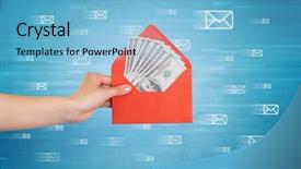  Presentation with coloured - Slide deck enhanced with holding coloured and white envelope background and a light blue colored foreground