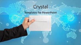  Presentation with white coloured lines - Audience pleasing PPT theme consisting of holding coloured and white envelope backdrop and a light blue colored foreground