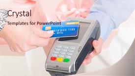  Presentation with credit card - PPT layouts having holding contactless credit or debit background and a lemonade colored foreground