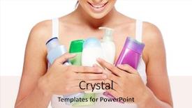  Presentation with lotion - Presentation theme enhanced with holding containers with shower gel background and a coral colored foreground