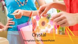  Presentation with credit card - Presentation theme consisting of holding credit card and bag background and a yellow colored foreground