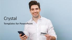  Presentation with mobile phone on car - Amazing presentation design having holding credit card using mobile backdrop and a light blue colored foreground