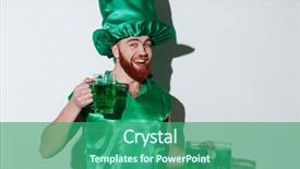  Presentation with environmental psychology man green - Amazing presentation theme having holding cups of green beer backdrop and a  colored foreground
