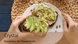  Presentation with pumpkin seeds - Colorful slide deck enhanced with holding delicious toast with avocado backdrop and a coral colored foreground
