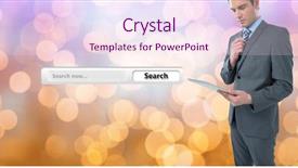  Presentation with digital technology and urbanization - Slides having holding digital tablet by search background and a pink colored foreground