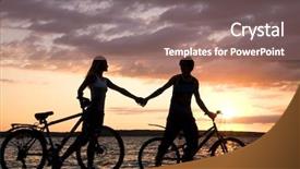  Presentation with hands holding - Presentation theme featuring holding each other by hands background and a coral colored foreground