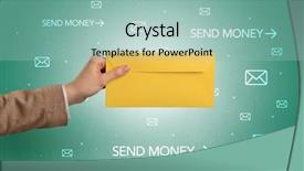  Presentation with hand holding puzzle piece - Presentation design consisting of holding empty and full envelope background and a mint green colored foreground