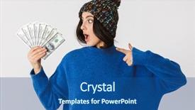  Presentation with isolated paw prints over white - Presentation theme having holding fan of dollar money background and a ocean colored foreground