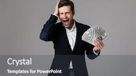  Presentation with prize - Theme with holding fan of money background and a tawny brown colored foreground