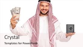  Presentation with tan book stack stacks of books - Presentation featuring holding few stacks of money background and a lemonade colored foreground