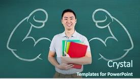  Presentation with navy blue - Amazing presentation design having holding files against navy blue backdrop and a ocean colored foreground