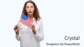  Presentation with america flag - Amazing PPT layouts having holding flag of united estates backdrop and a  colored foreground