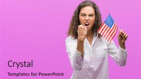  Presentation with america flag - Theme enhanced with holding flag of united estates background and a  colored foreground