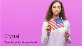  Presentation with united states and flag and eagle - Cool new presentation theme with holding flag of united estates backdrop and a  colored foreground